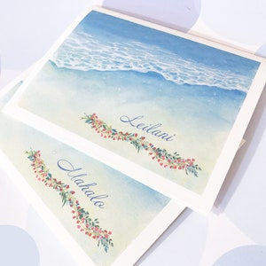 Personalized Greeting Cards, Note Cards, Stationery, Card Set, Thank You Card, Mahalo, Hawaii Card