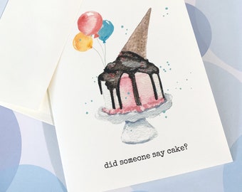 Birthday Card, Congratulations Card, Funny Card, Cake Card