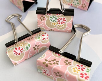 Binder Clips, Bulldog Clip, Washi Paper, Set of 5