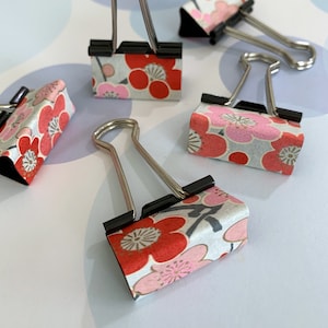 Binder Clips, Bulldog Clip, Washi Paper, Set of 5