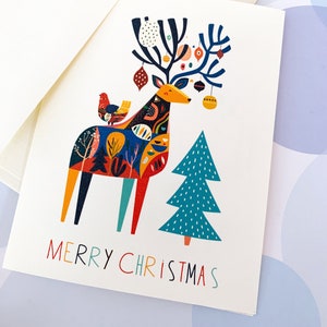 Christmas Card, Holiday Cards, Deer Christmas Card, Modern Christmas Card