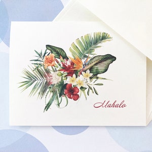 Greeting Cards, Note Cards, Mahalo, Stationery, Thank You Card, Tropical Card, Hawaii Card