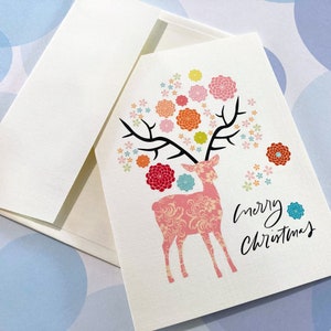 Christmas Card, Holiday Card, Reindeer Cards image 1