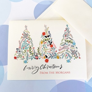 Personalized Christmas Card, Custom Holiday Card, Christmas Tree Card