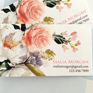 Printed Business Cards, Watercolor Business Card, Custom Business Card - Set of 50