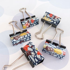 Binder Clips, Bulldog Clip, Washi Paper, Paper Clip, Set of 5