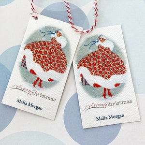 Christmas Gift Tags Personalized, modern Holiday Tags, Gift Tags, Set of 20 image 1