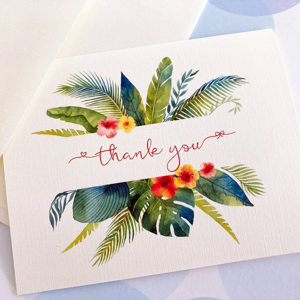 Greeting Cards, Note Cards, Card Set, Stationery, Thank You Card, Tropical Card, Hawaii Card