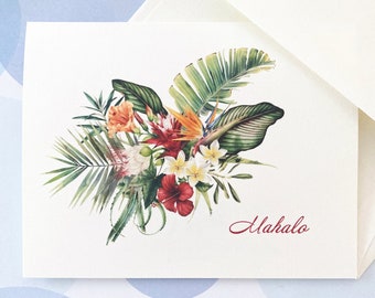 Greeting Cards, Note Cards, Mahalo, Stationery, Thank You Card, Tropical Card, Hawaii Card
