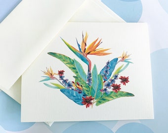 Greeting Cards, Note Cards, Card Set, Stationery, Thank You Card, Tropical Card, Hawaii Card