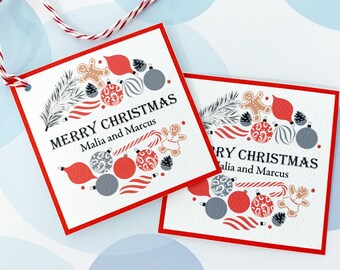 Christmas Tags, Personalized Christmas Tags, Custom Holiday Tags, Set of 20