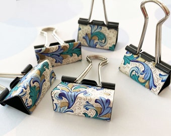 Binder Clips, Bulldog Clip, Italian Paper, Set of 5