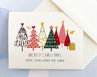 Etsy's Pick, Christmas Card, Holiday Cards, Personalized Card, Christmas Tree Card