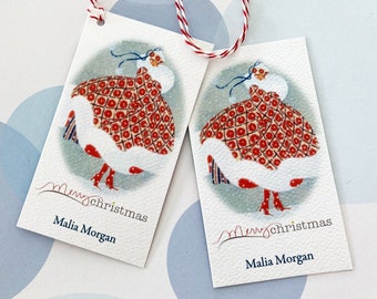 Christmas Gift Tags Personalized, modern Holiday Tags, Gift Tags, Set of 20