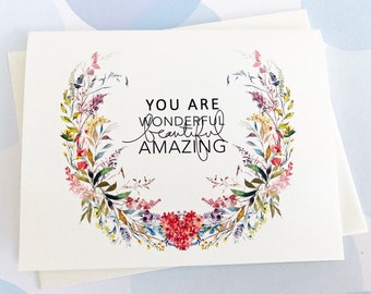 Thank You card, Floral Card, Friendship card