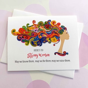 Greeting Card, Note Card, Stationery, Card Set, Graduation Card, Congratulations Card, Strong Woman
