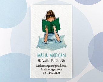 Printed Business Card, Custom Business Card, Author Card, Teacher Card, Tutor Card, Reader Card - Set of 50