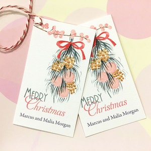 Personalized Christmas Gift Tags, Holiday Tags, Set of 20