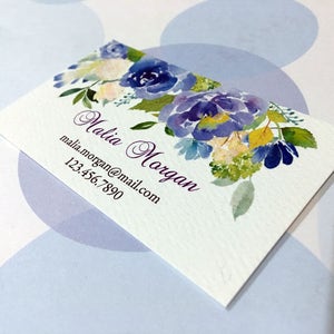 Printed Business Cards, Custom Business Cards, Watercolor Card - Set of 50