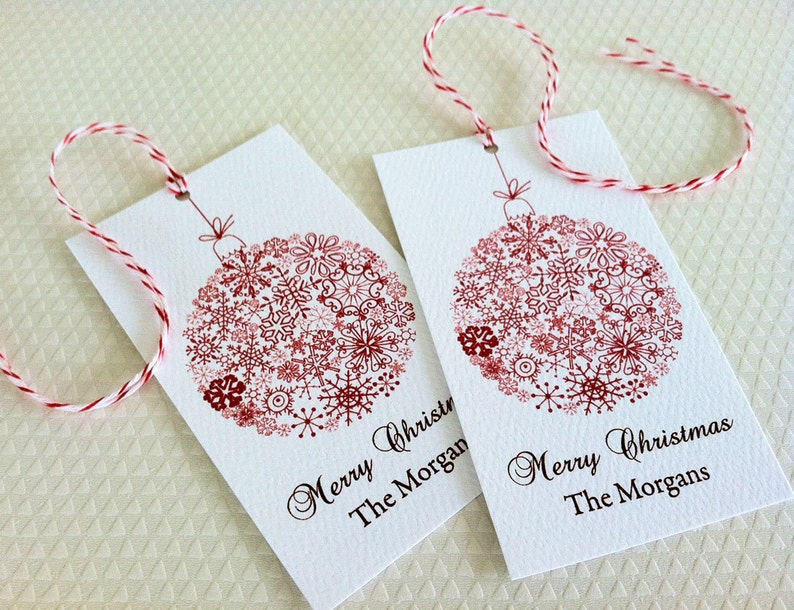Christmas Gift Tags Personalized, Custom Christmas Tags, Holiday Tags, Set of 20 image 3
