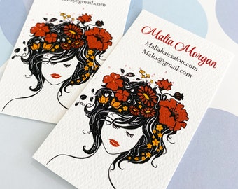 Business Card, Custom Business Card, Stylist Card, Hairdresser Card - Set of 50