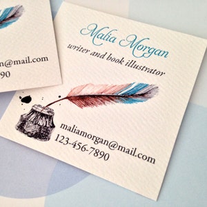 Business Card, Custom Business Card, Writer Card - Set of 48