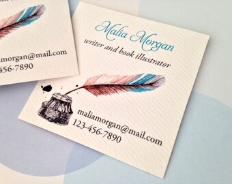 Business Card, Custom Business Card, Writer Card - Set of 48