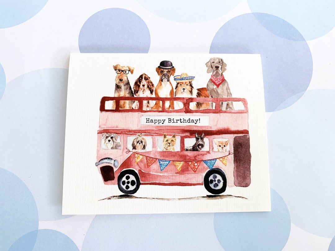 Birthday Card, Dog Birthday, Funny Birthday, Animal Birthday Card - Etsy
