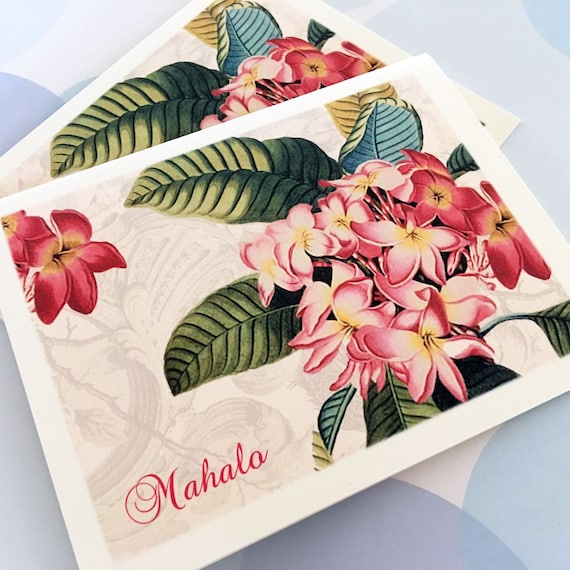 Stationery Stationery Flat Note Cards Plumeria Hawaii Card Greeting