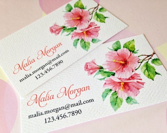 Hibiscus Business Cards, Calling Cards - Set of 50