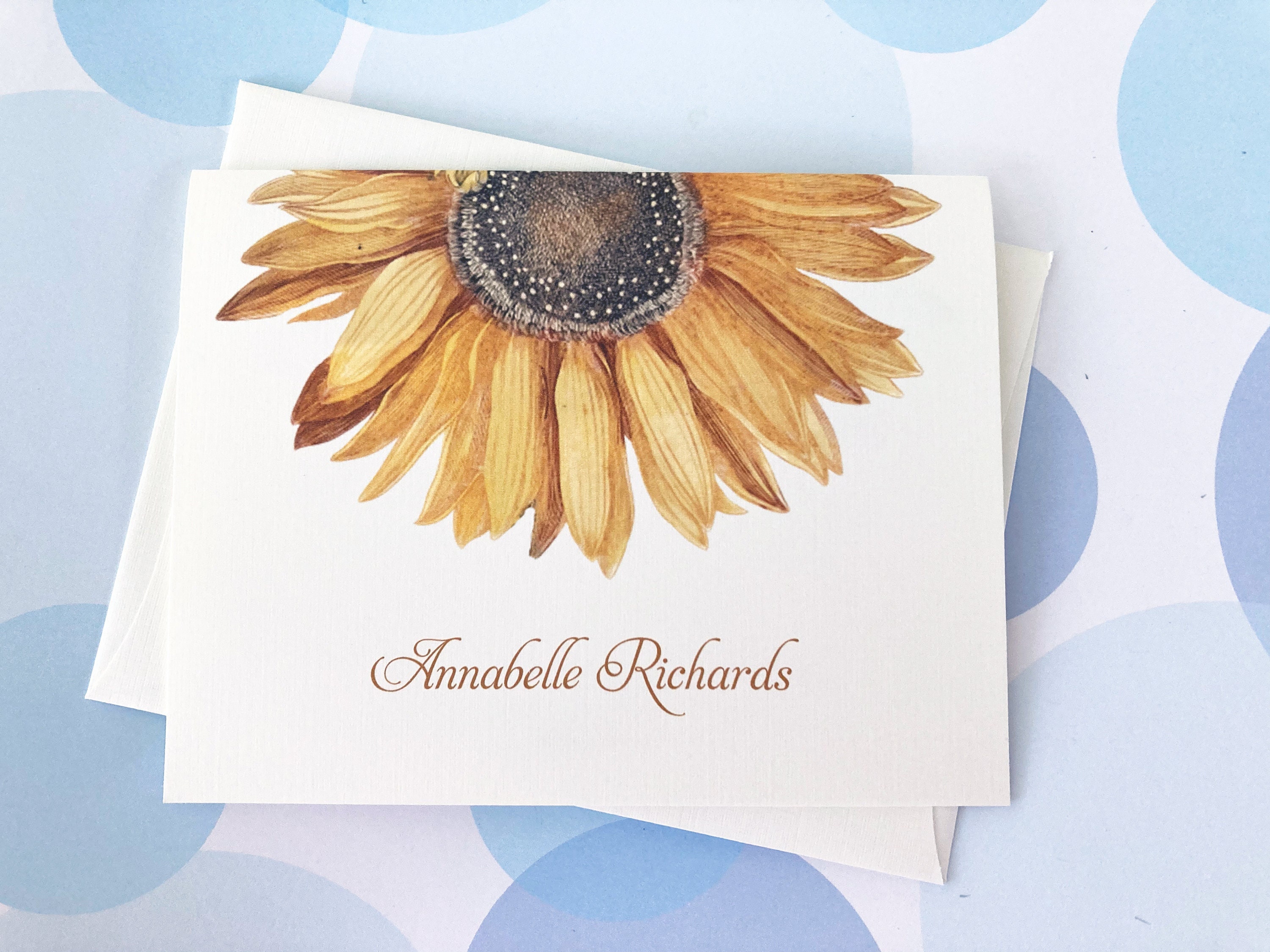 Greeting Cards, Sunflower Card, Note Cards, Stationery, Card Set ...