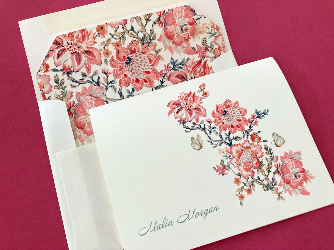 Personalized Stationery Set, Custom Note Cards, Folded Note Cards, Set ...