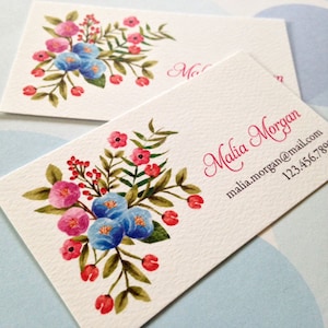 Floral Business Cards, Calling Cards - Set of 50