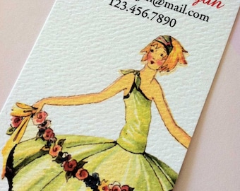 Personalized Art Deco Business Cards Calling Cards - Set of  50