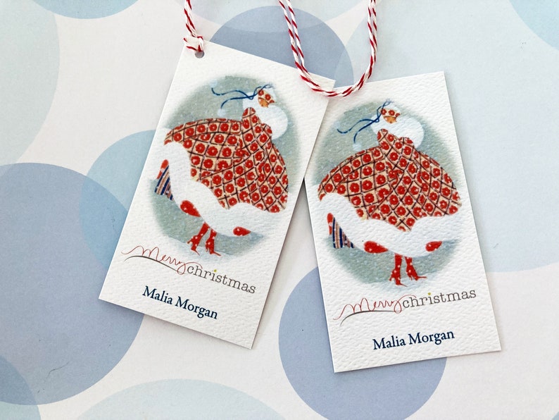 Christmas Gift Tags Personalized, modern Holiday Tags, Gift Tags, Set of 20 image 1