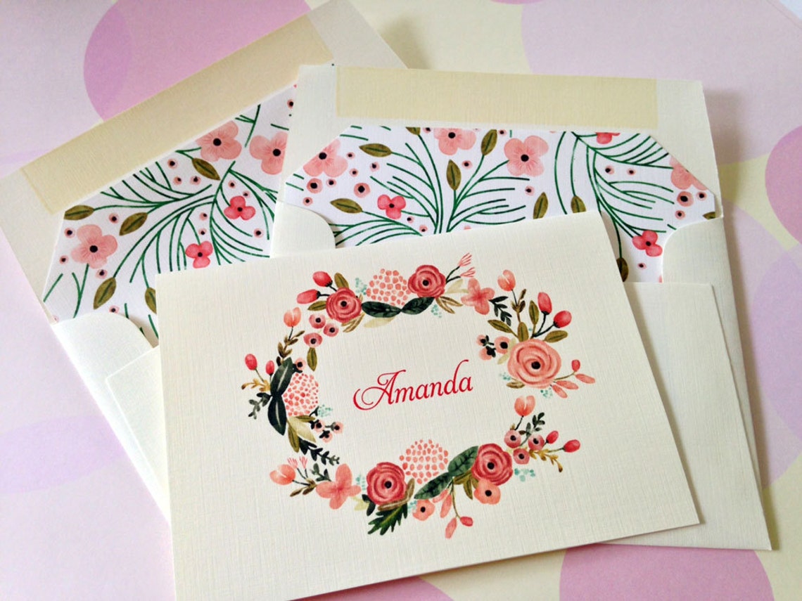 Personalized Stationery Note Cards Set of 8 Etsy
