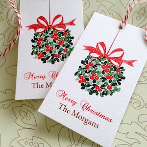 Personalized Christmas Gift Tags, Holiday Tags, Set of 20 image 1