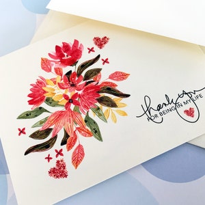Thank You card, Valentine&#39;s Day Card, Anniversary Card, Birthday Card, Stationery