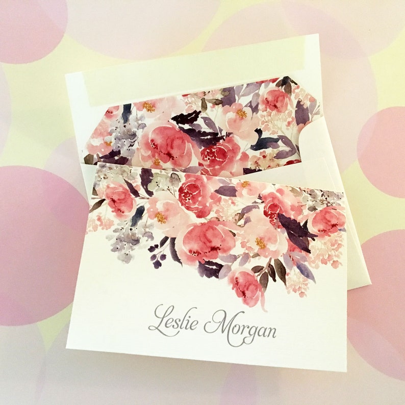 Personalized Stationery Set Custom Note Cards Folded Note Etsy