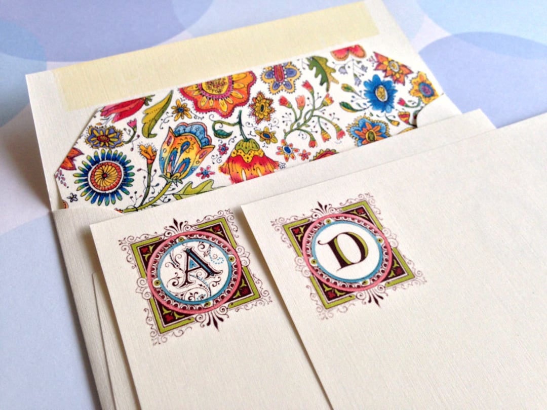 Personalized Stationery Set Custom Note Cards Flat Note - Etsy