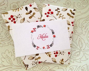 Personalized Mini Cards, Gift Enclosure Card, Mini Cards and Envelopes, Gift Card Holder, Set of 10