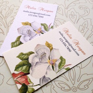 Custom Business Cards, Printed Business Cards, Magnolia, Set of 50 image 4