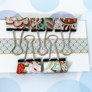 Binder Clips, Bulldog Clip, Washi Paper, Set of 5