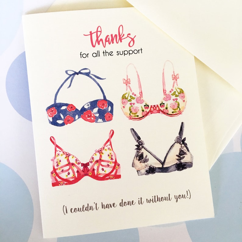 Thank You Card Bra Card Friendship Card Breast Cancer Etsy