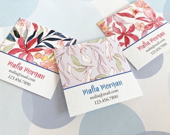 Business Cards, Printed Business Cards, Tropical Business Card, Set of 48
