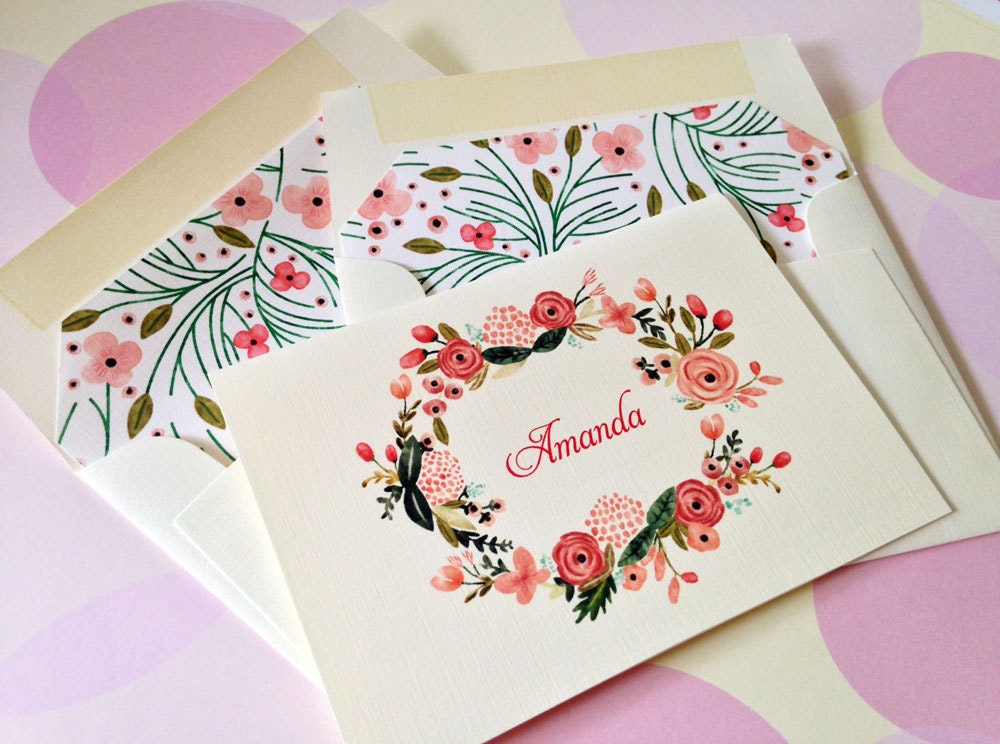 Personalized Stationery Note Cards Set of 8 - Etsy