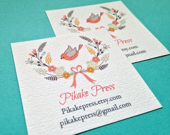 Personalized Floral Business Cards, Calling Cards, Set of 48
