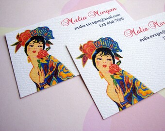 Printed Business Cards, Unique Business Card, Custom Business Card, Art Deco, Set of  50