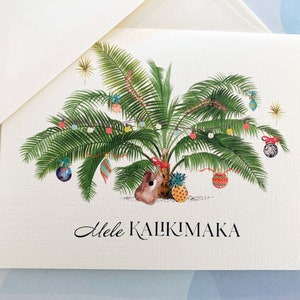 Tropical Christmas Card, Holiday Cards, Christmas Card, Hawaii, Mele Kalikimaka