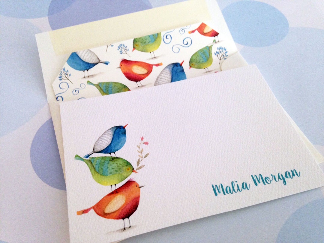 Personalized Stationery Set, Custom Note Cards, Flat Note Cards, Set of ...